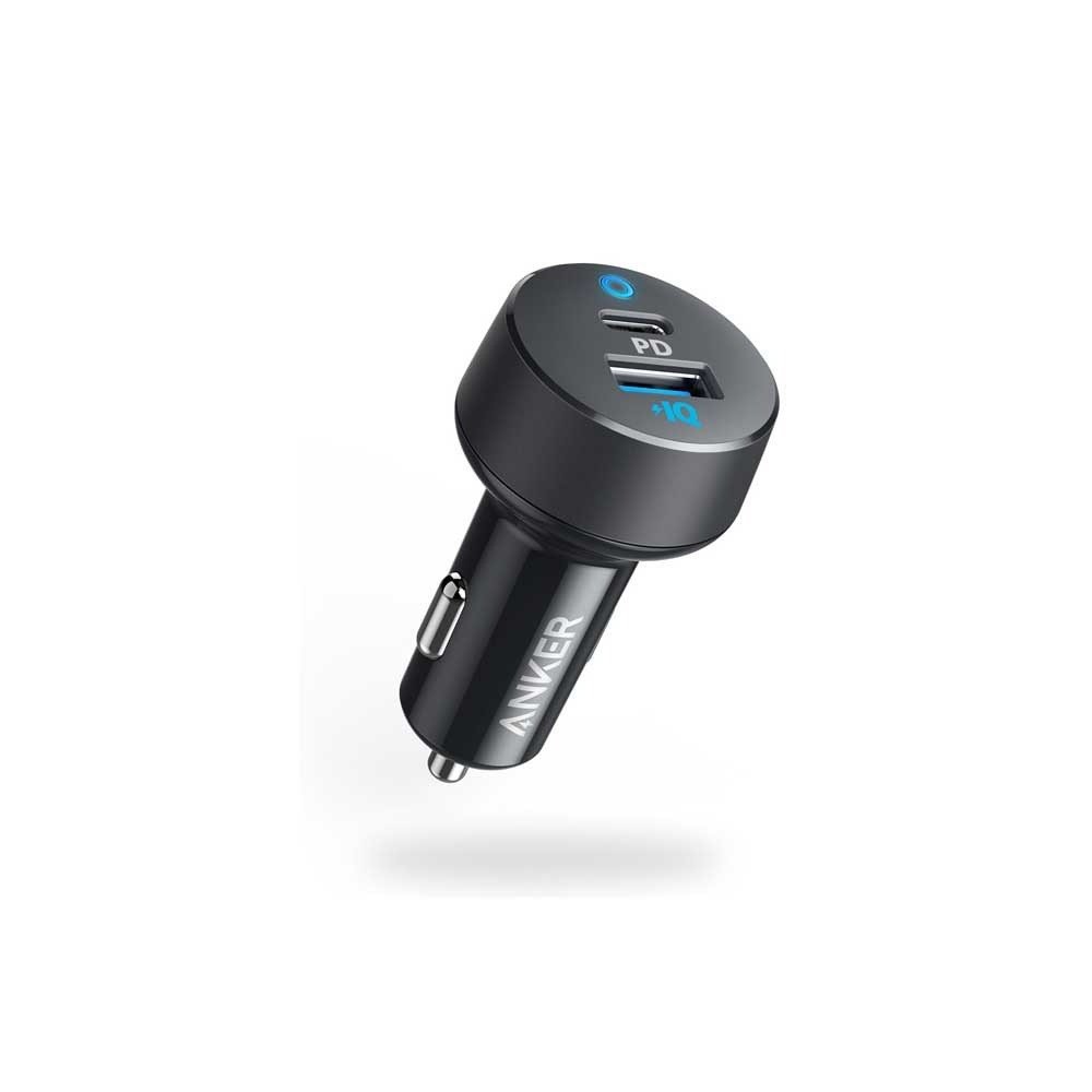 شاحن سيارة انكر باوردرايف كلاسيك 35 واط بمنفذ USB ومنفذ تايب سي - اسود